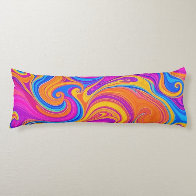 Colourful Psychedelic Pattern Body Pillow (Front)