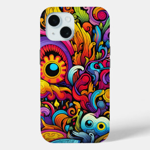 Colourful Psychedelic Pattern iPhone 15 Case