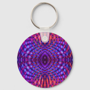 Colourful psychedelic pattern keychain