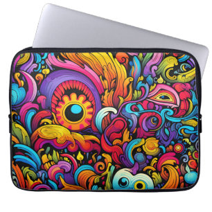 Colourful Psychedelic Pattern Laptop Sleeve