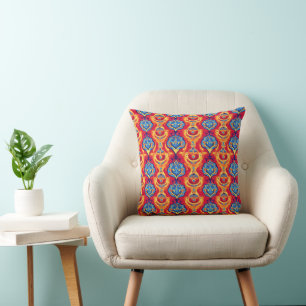 Colourful Psychedelic Pattern Throw Pillow