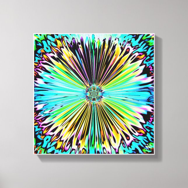 Colourful psychedelic sketch of a flower 2 canvas print (Front)