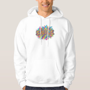 Colourful Psychedelic SMILE Typography Art Hoodie