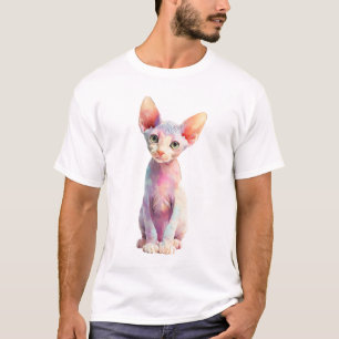 Colourful Psychedelic Sphynx Cat Men T-Shirt