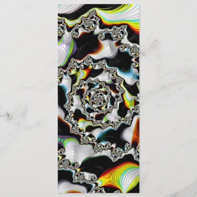 Colourful Psychedelic Spiral Fractal Bookmark (Front)