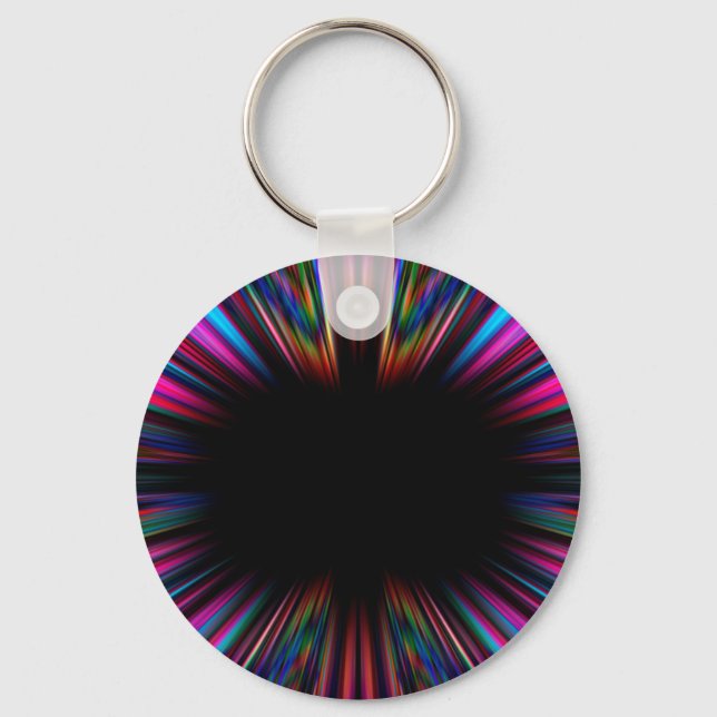 Colourful psychedelic starburst keychain (Front)