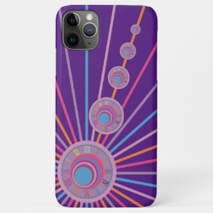 Colourful Psychedelic Surreal Clock Lines Circles iPhone 11 Pro Max Case