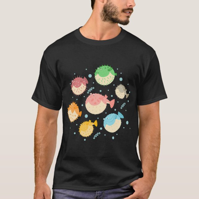 Colourful Puffer Fish T-Shirt (Front)