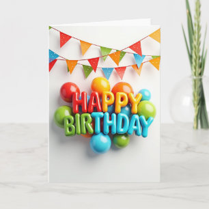 Colourful Puffy Birthday Card