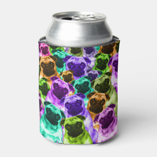 Colourful Pug Pattern Can Cooler