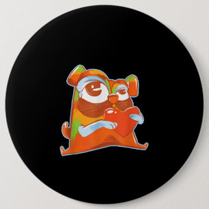 Colourful Pug - Pop Art Funny Artistic Pug Lover 6 Inch Round Button