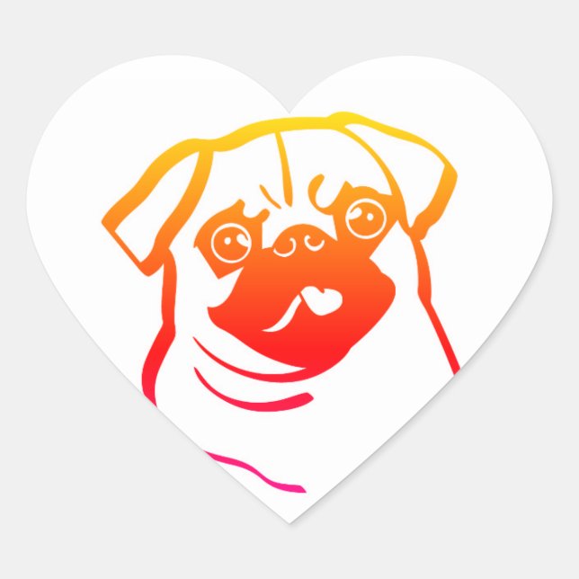 Colourful Pug Sticker (Front)