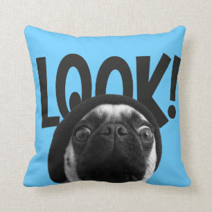 Colourful Pug Throw Pillow