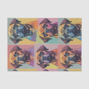 Colourful Puggle Pop Art Decoupage/Tissue paper
