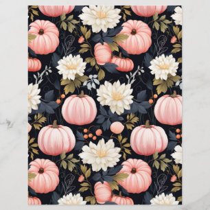 colourful pumpkin fall pattern scrapbook paper