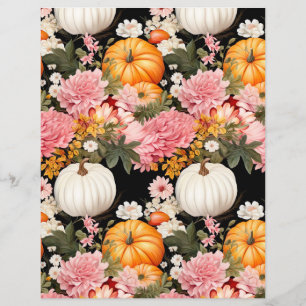 colourful pumpkin fall pattern scrapbook paper
