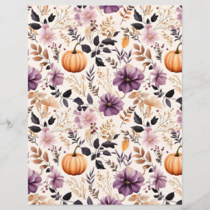 colourful pumpkin fall pattern scrapbook paper