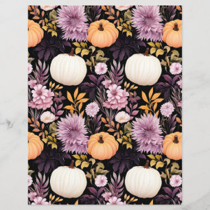 colourful pumpkin fall pattern scrapbook paper