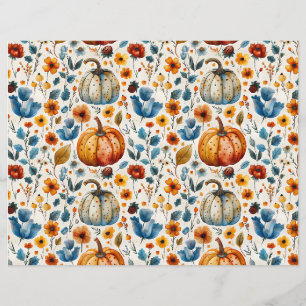 colourful pumpkin fall pattern scrapbook paper