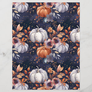 colourful pumpkin fall pattern scrapbook paper