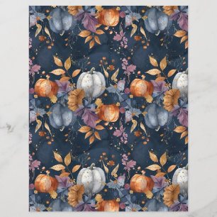 colourful pumpkin fall pattern scrapbook paper