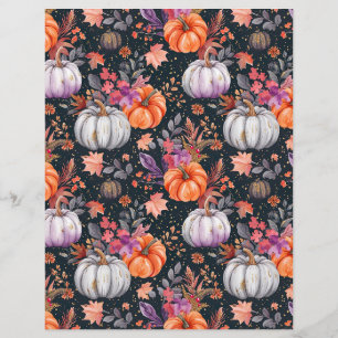 colourful pumpkin fall pattern scrapbook paper