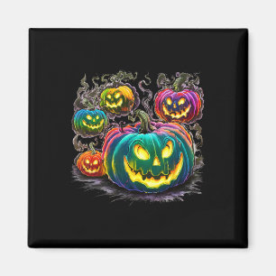 Colourful Pumpkin Ghosts Jack O Lantern Halloween Magnet