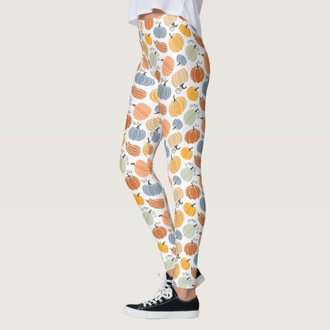 Colourful Pumpkin Gourd Pattern Leggings (Left)