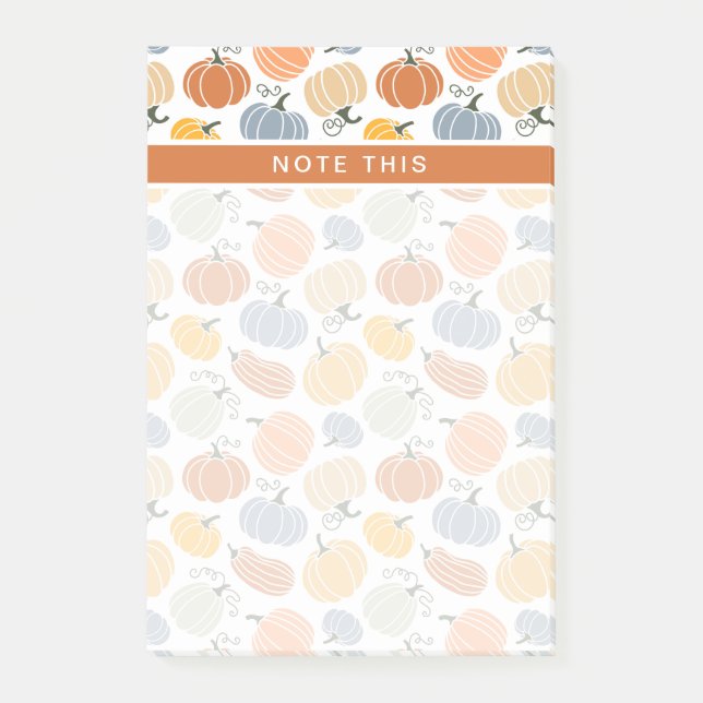 Colourful Pumpkin Gourd Pattern Post-it Notes (Front)