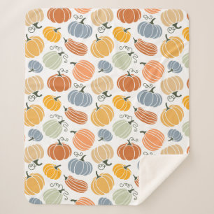 Colourful Pumpkin Gourd Pattern Sherpa Blanket