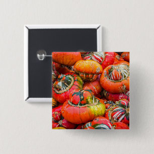 Colourful pumpkins 2 inch square button