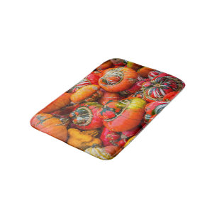 Colourful pumpkins bath mat