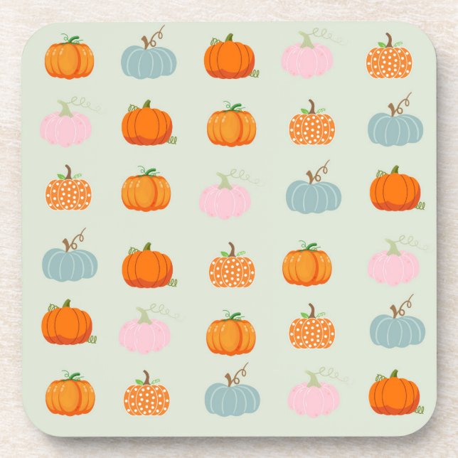 Colourful Pumpkins Coaster (Front)