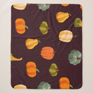 Colourful Pumpkins: Dark Autumn Elegance. Sherpa Blanket