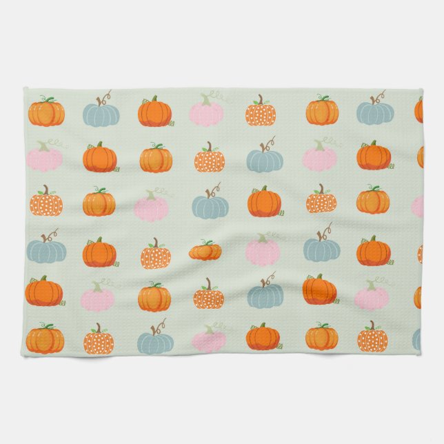 Colourful Pumpkins Kitchen Towel (Horizontal)
