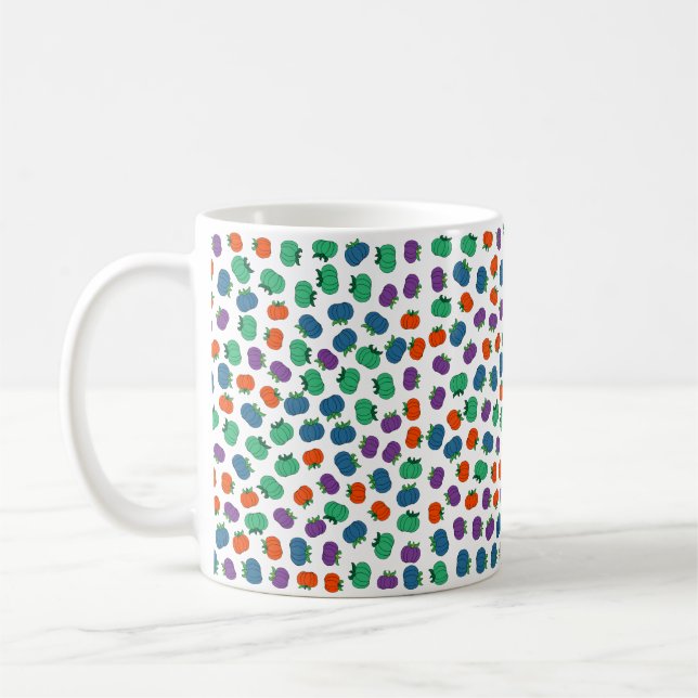 Colourful pumpkins pattern coffee mug (Left)