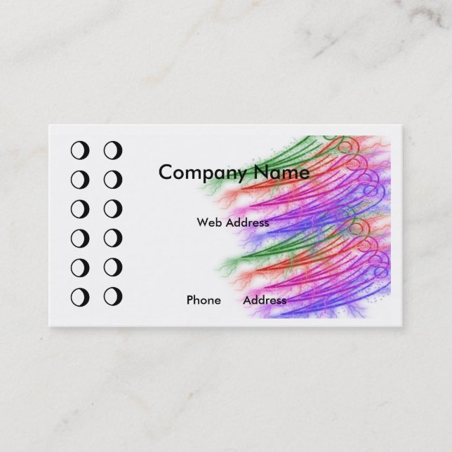 Colourful Punch card Business Card (Front)
