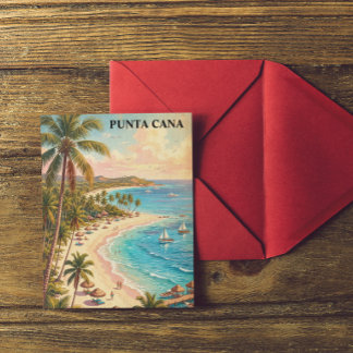 Colourful Punta Cana Dominican Republic Vintage Postcard