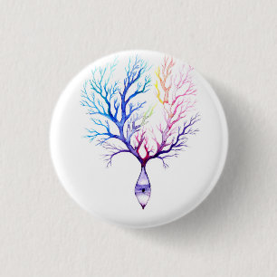 Colourful Purkinje neuron 1 Inch Round Button