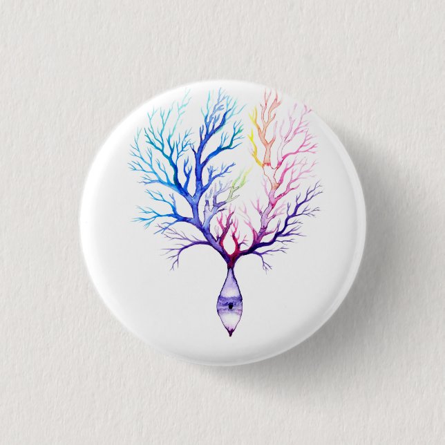 Colourful Purkinje neuron 1 Inch Round Button (Front)