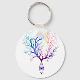 Colourful Purkinje neuron Keychain