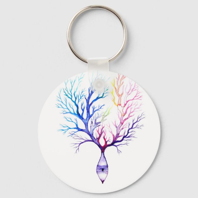 Colourful Purkinje neuron Keychain (Front)