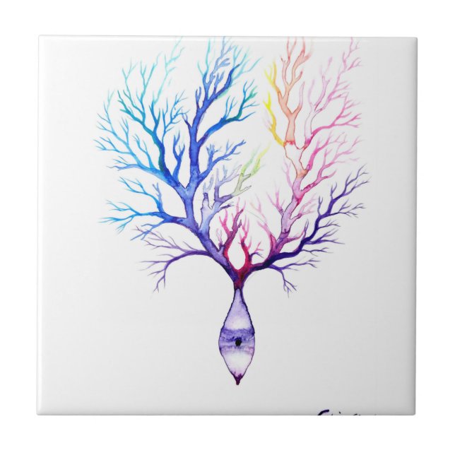 Colourful Purkinje neuron Tile (Front)