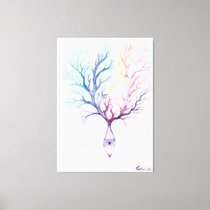 Colourful Purkinke neuron Canvas Print
