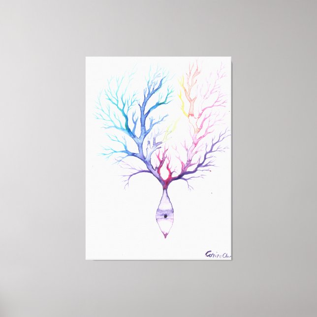 Colourful Purkinke neuron Canvas Print (Front)