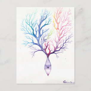 Colourful Purkinke neuron Postcard
