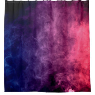 Colourful purple and blue smoke clouds on dark bac
