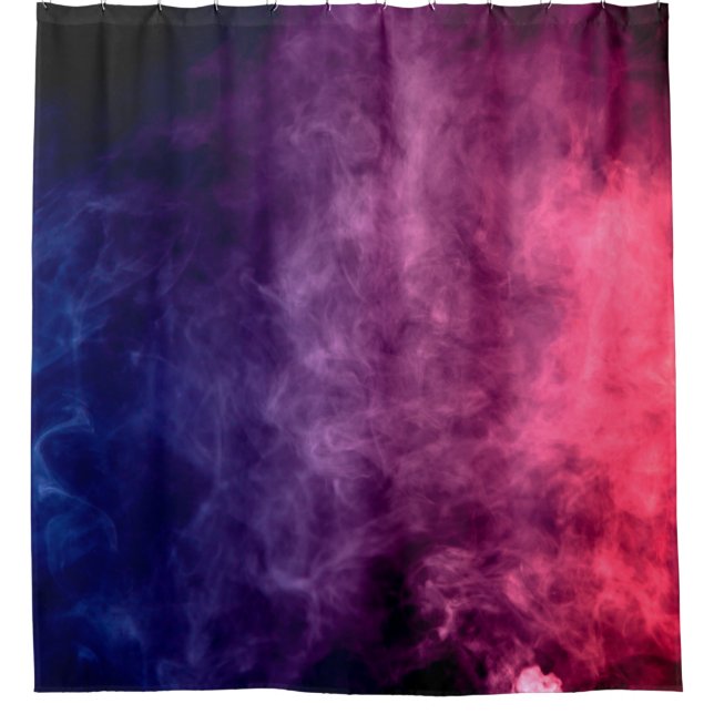 Colourful purple and blue smoke clouds on dark bac (Front)