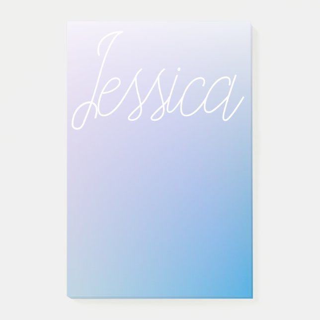 Colourful Purple Blue Ombre Gradients & Your Scrip Post-it Notes (Front)