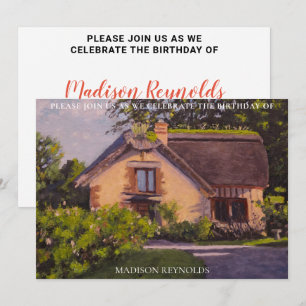 Colourful Purple Blue Orange Green Birthday  Invitation